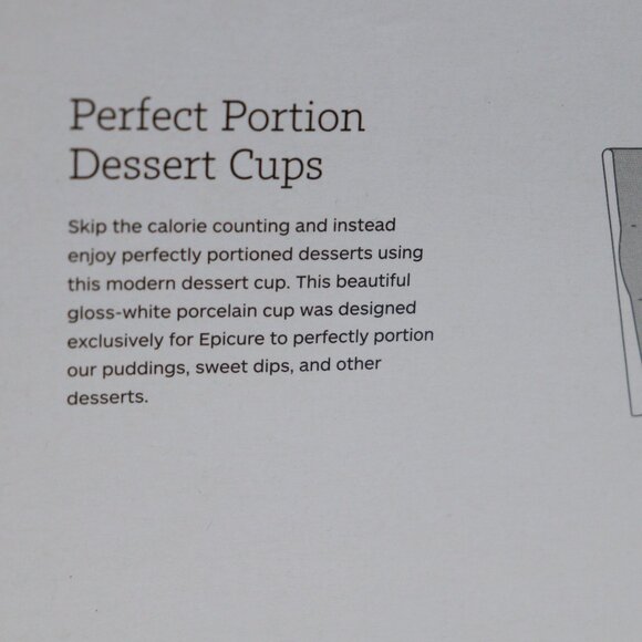 BNIB Epicure Set of 4 Perfect Portions Dessert Cups Gloss White 3 1/4 x 3" - Picture 3 of 6